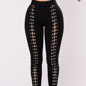 Black Fashion Nova lace up pants